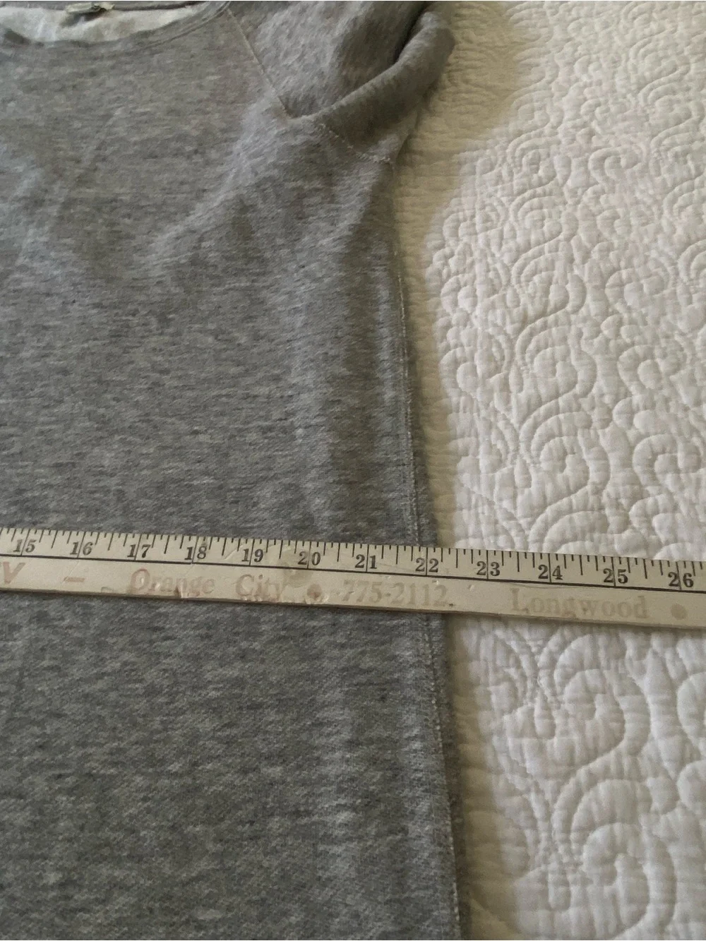J. Crew Heather Gray 3/4 Sleeve Cotton Blend French Terry Shift Dress Size Large